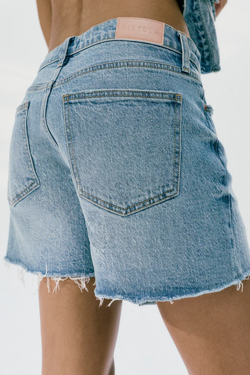 PISTOLA Kennedy Relaxed Mid Rise Denim Short in Escape