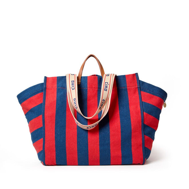 Clare V. Beach Tote - Canvas Stripe