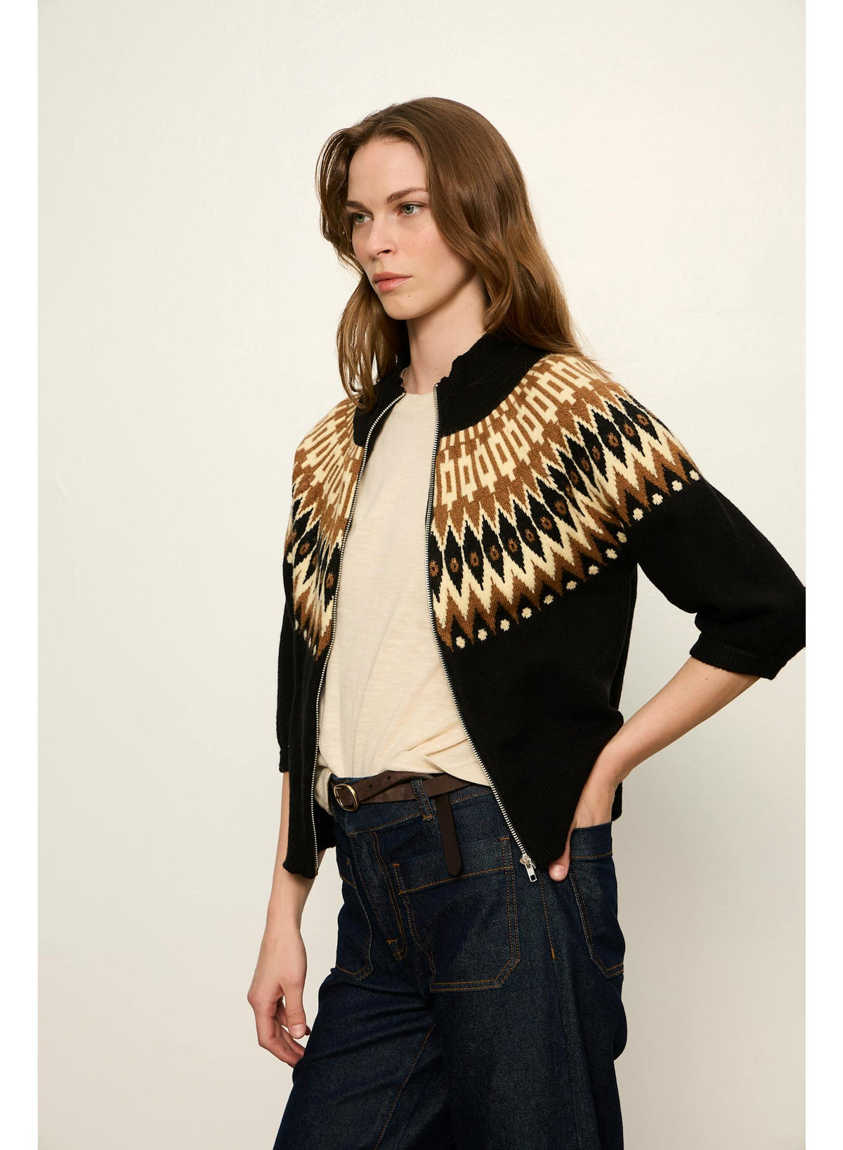 Sanctuary Fairisle Zip Up