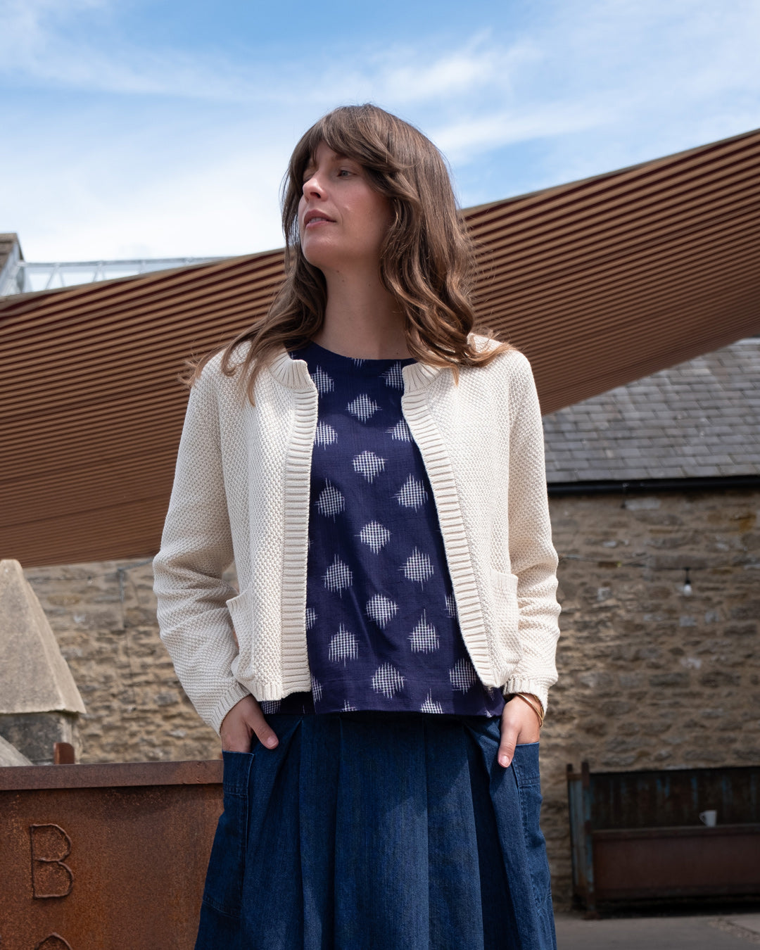 BIBICO Pippa Sleeveless Top in Dot Indigo