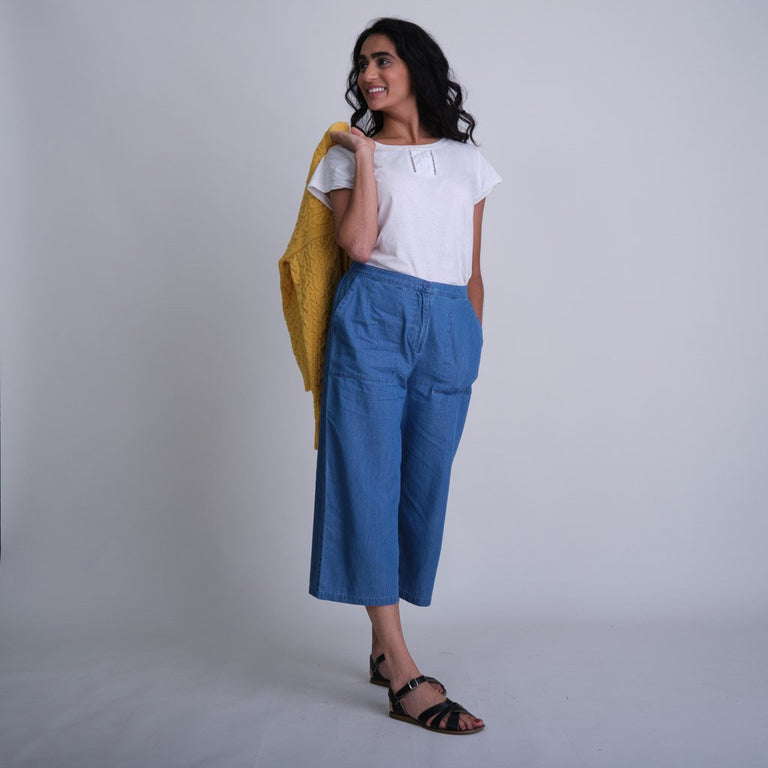 BIBICO Carrie Culottes in Textured Denim
