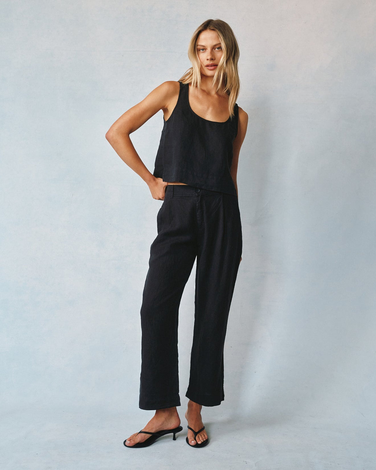 Bella Dahl Pleated Wide Leg Ankle Pant