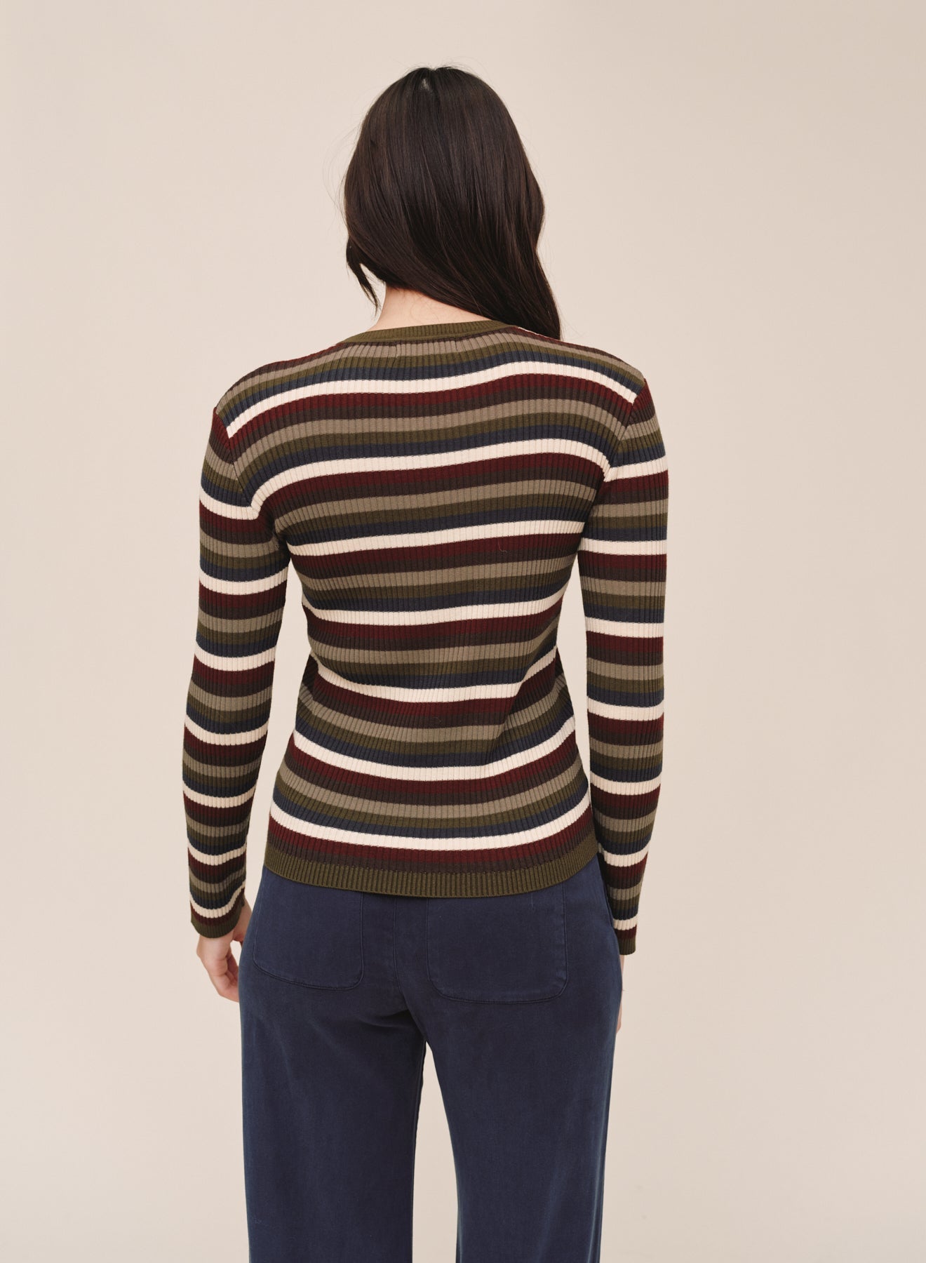 Bella Dahl Long Sleeve Crew Tee Harvest Stripe