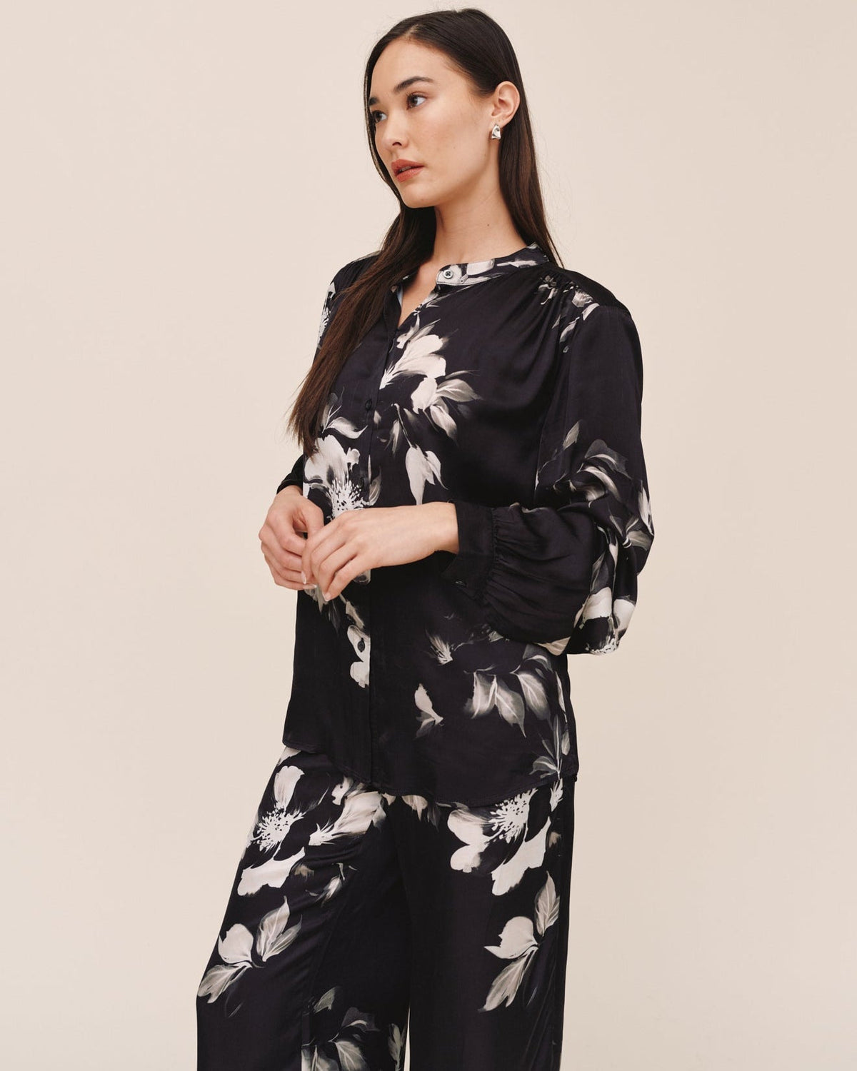 Bella Dahl Long Sleeve Mandarin Collar Shirt