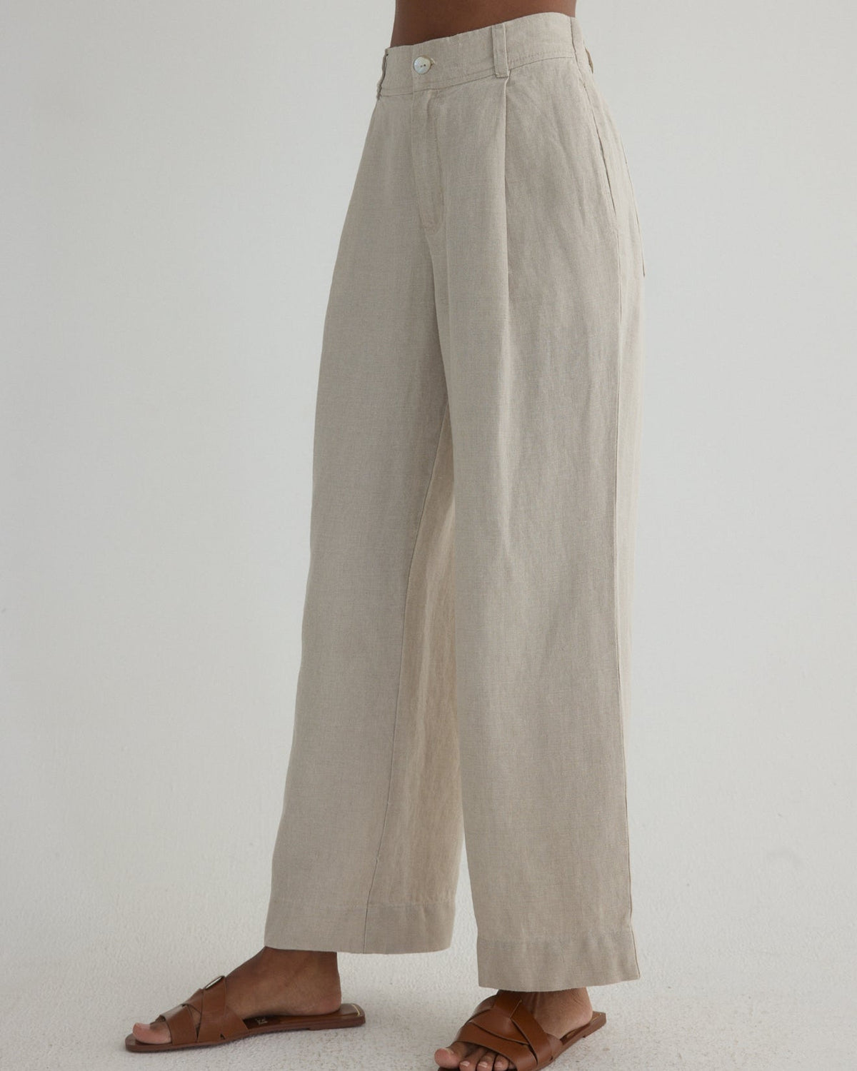 Bella Dahl Pleated Wide Leg Linen Pant