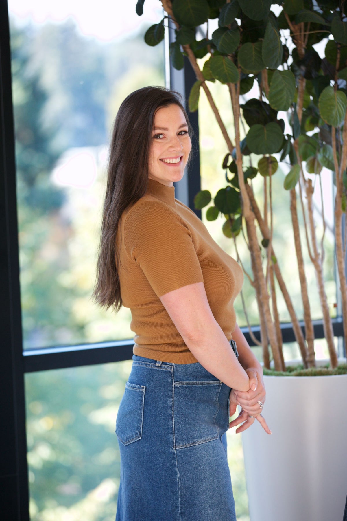 NYLAND Mable S/S Ribbed Sweater Golden Rod