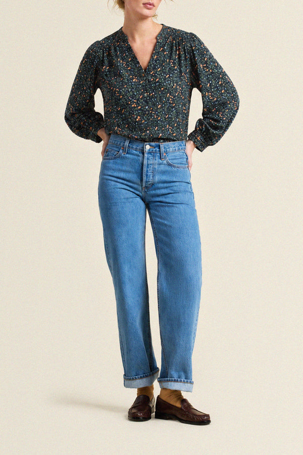 Birds of Paradis by Trovata Pauline Blouse in Marin Ditsy