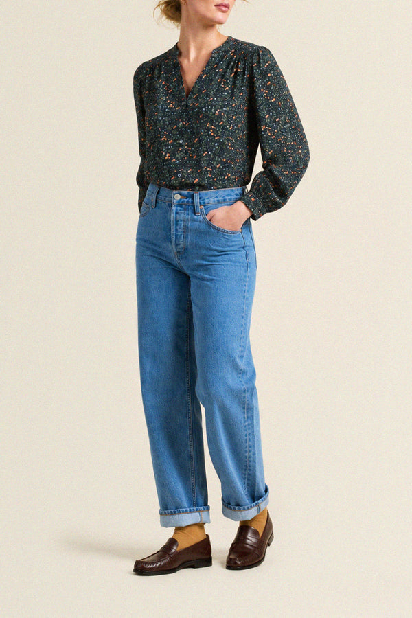 Birds of Paradis by Trovata Pauline Blouse in Marin Ditsy