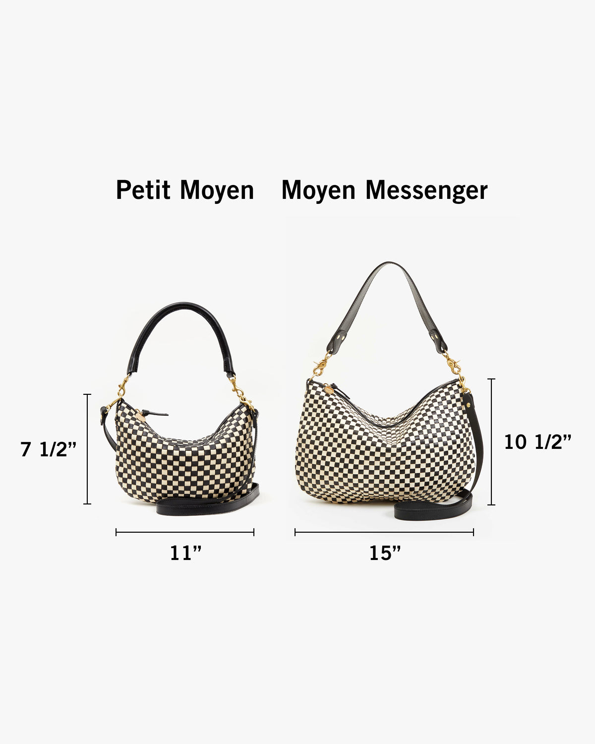 Clare V. Petit Moyen Messenger - Black/Cream