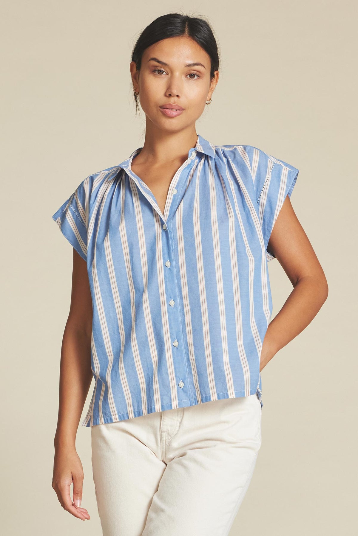 Birds of Paradis by Trovata Della Shirt in Napoli Stripe