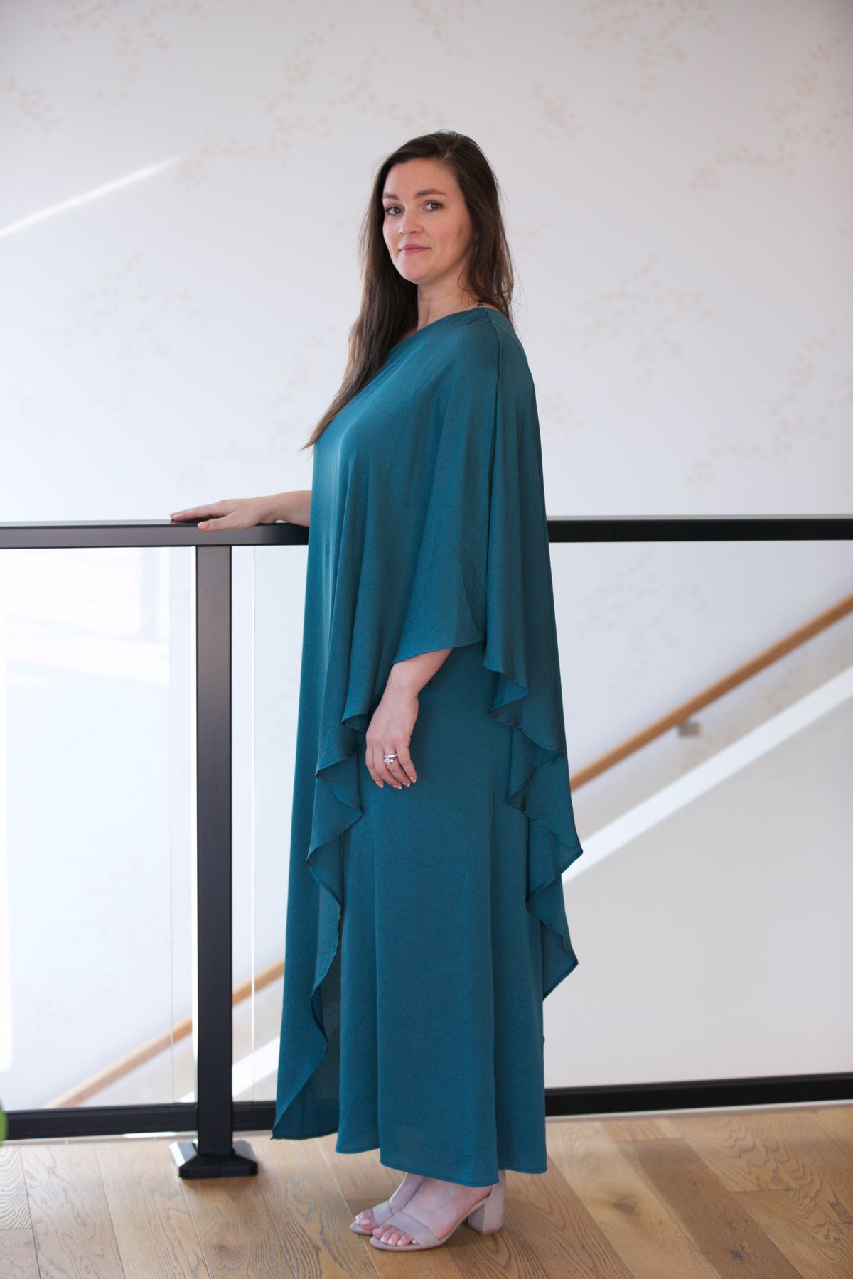 NYLAND Phoenix One Shoulder Maxi Dress Hunter Green