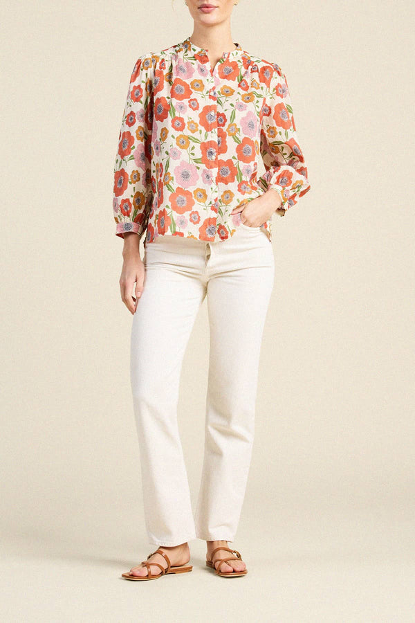 Birds of Paradis by Trovata Clara Blouse in Poppy Costa