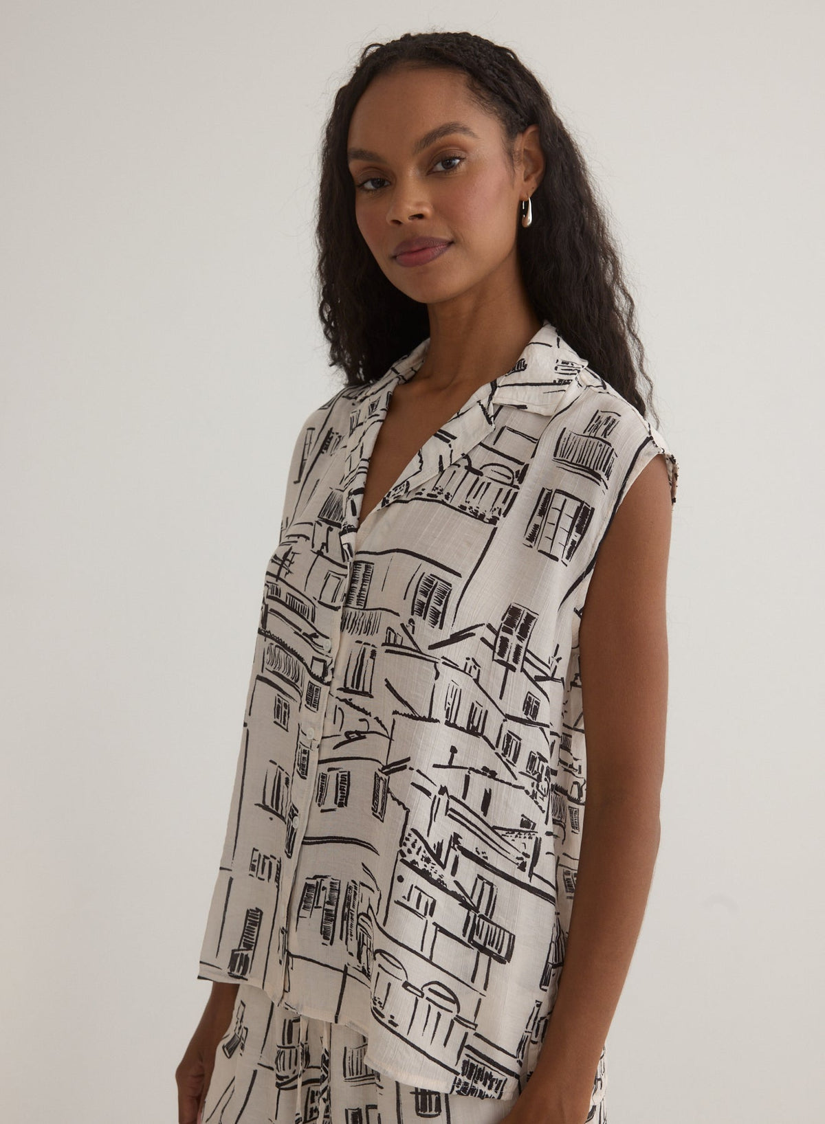 Bella Dahl Capri Collar Cap Sleeve Shirt