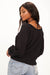PROJECT SOCIAL T Remy Ruched Front Sweater Rib Long Sleeve Black