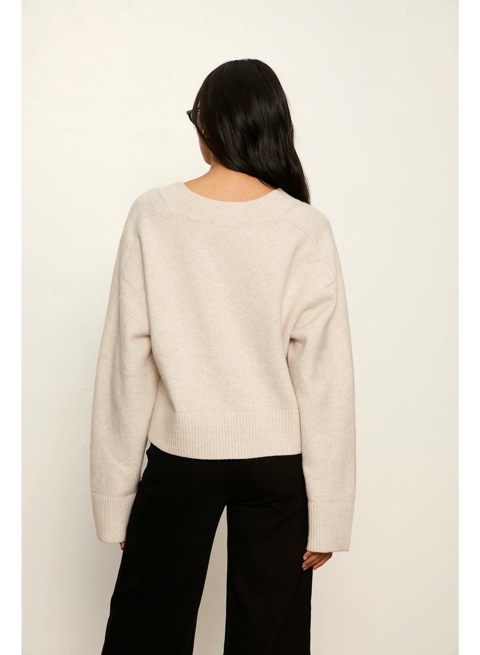 Sanctuary Vanna V-Neck Sweater Heather hazelnut