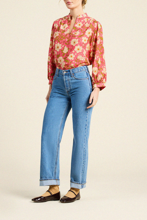 Birds of Paradis by Trovata Bailey Shirt in Rancho Rose