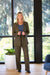 NYLAND Riley Checked Wide Leg Pants Navy/Olive