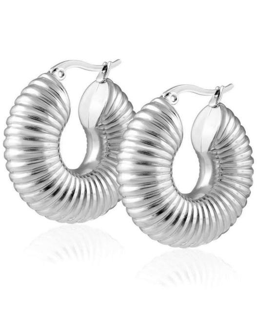 SAHIRA Robyn Hoops 1.2" Silver