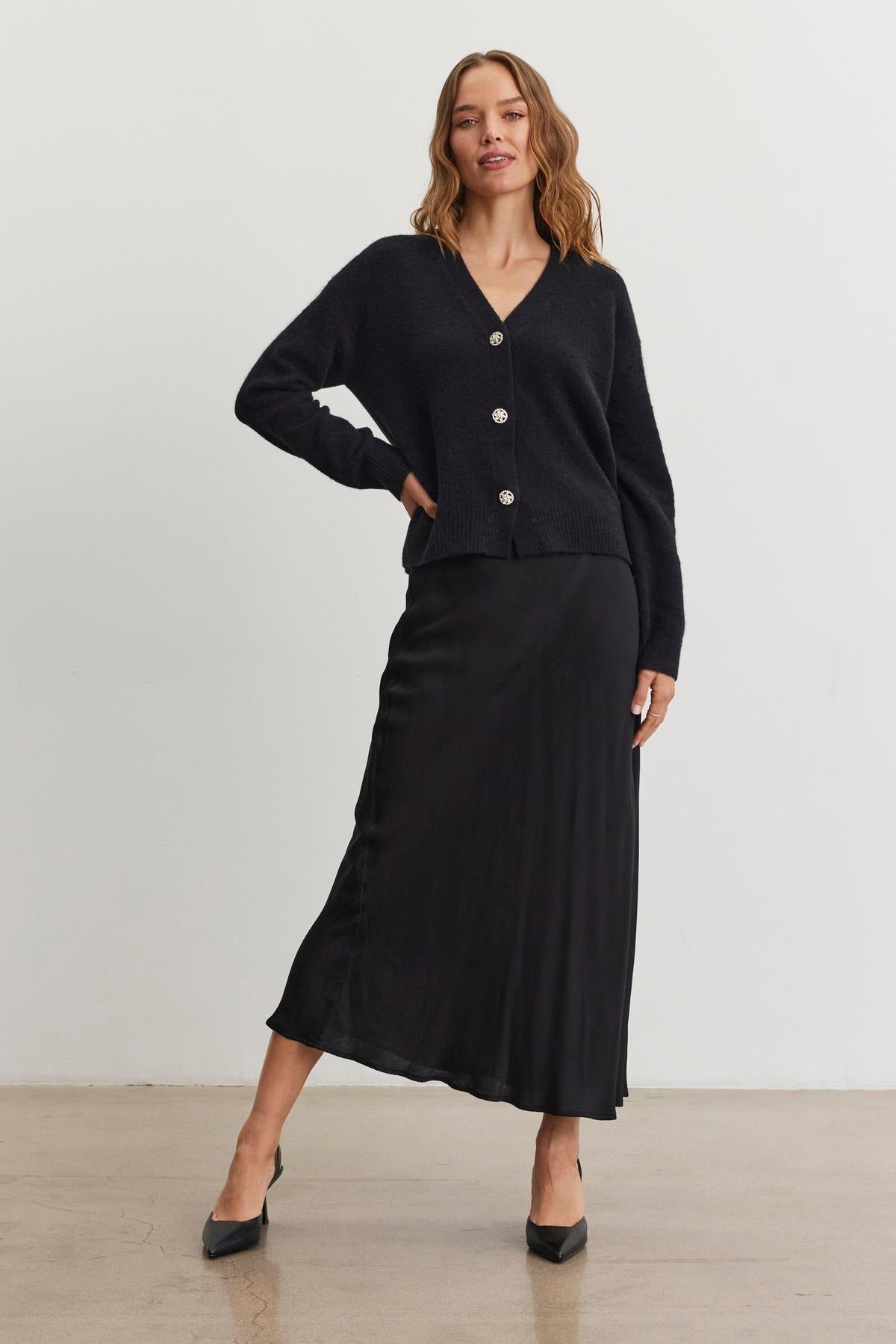Velvet by Graham &amp; Spencer Cadence Satin Maxi Skirt