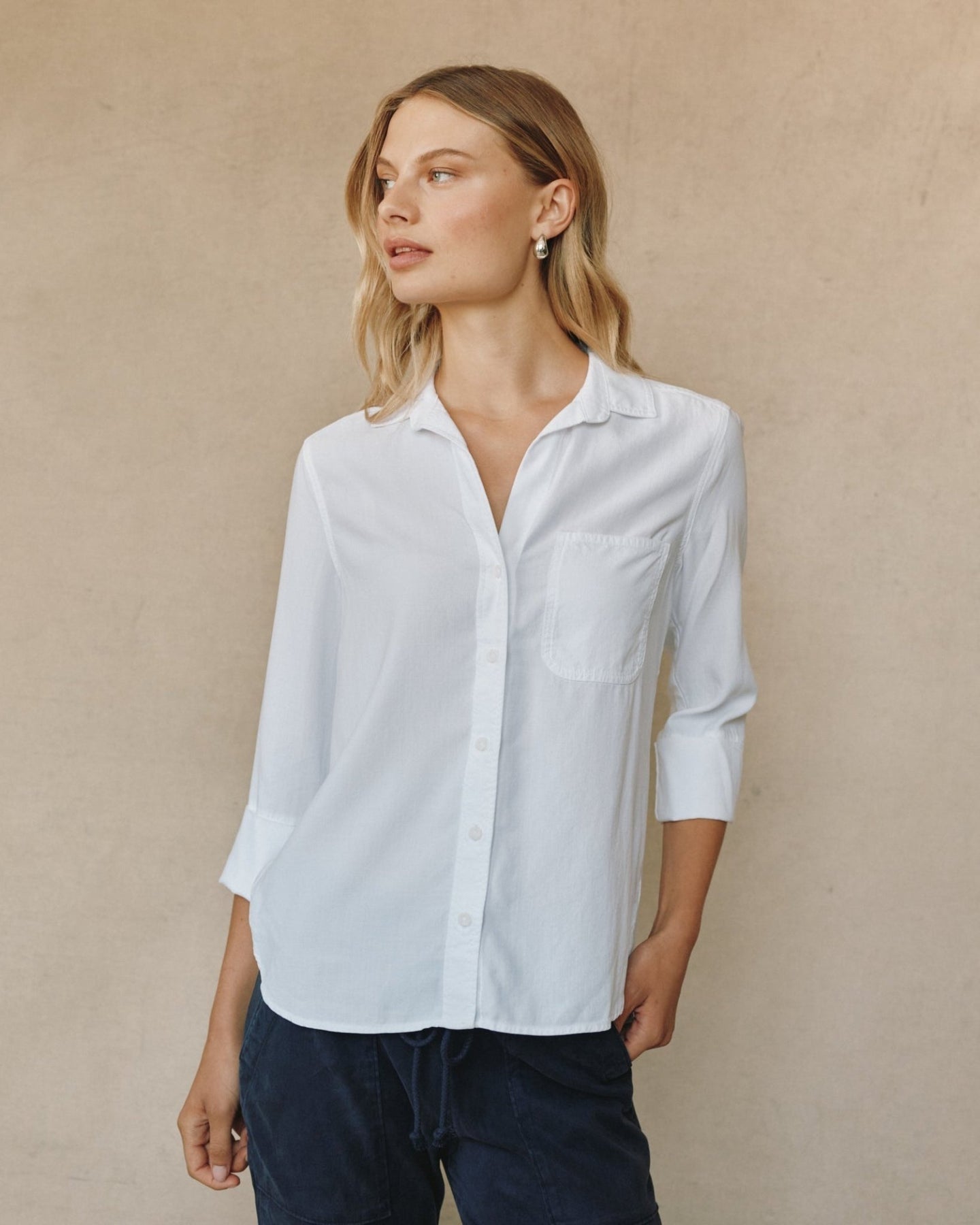 Bella Dahl Shirt Tail Button Down in White