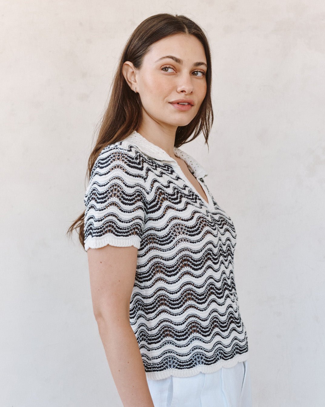 Bella Dahl Short Sleeve Collar Sweater