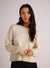 Bella Dahl Slouchy Sweater in Ivory Gold Shimmer