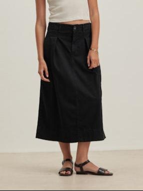 Velvet by Graham &amp; Spencer Lilian Pleated Denim Skirt Black