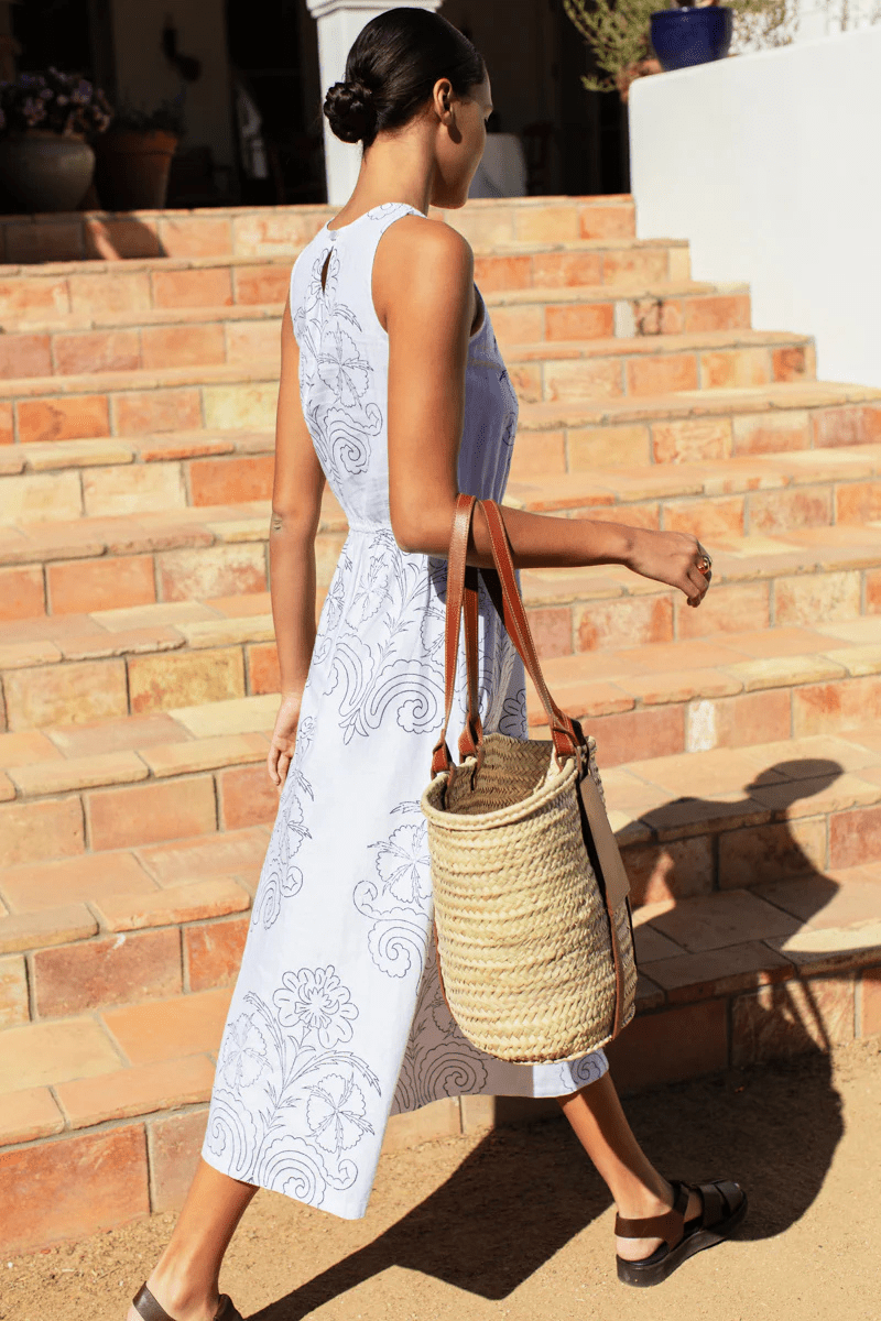 EMERSON FRY Studio Sundress in Maeve Outline Indigo