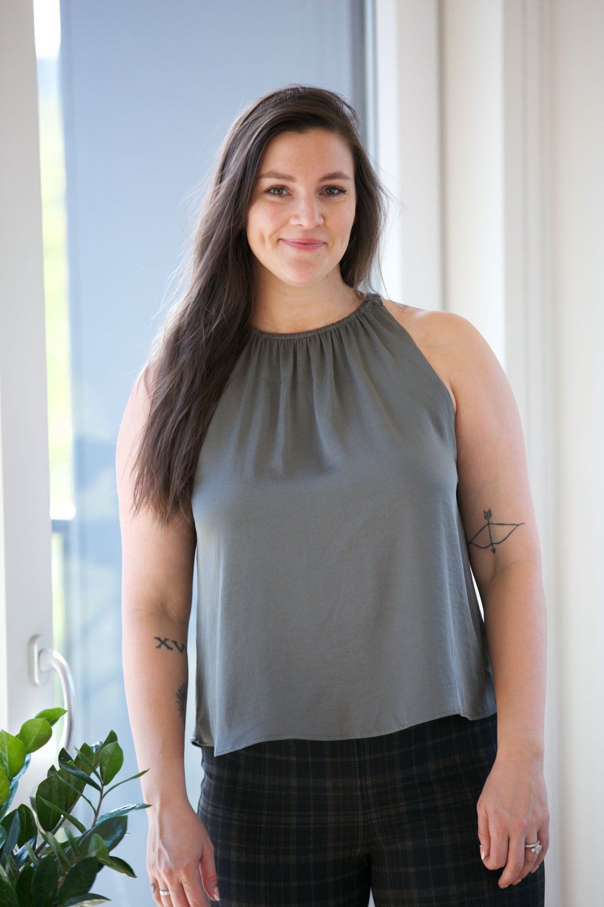NYLAND Tess High Neck Tank Medium Grey