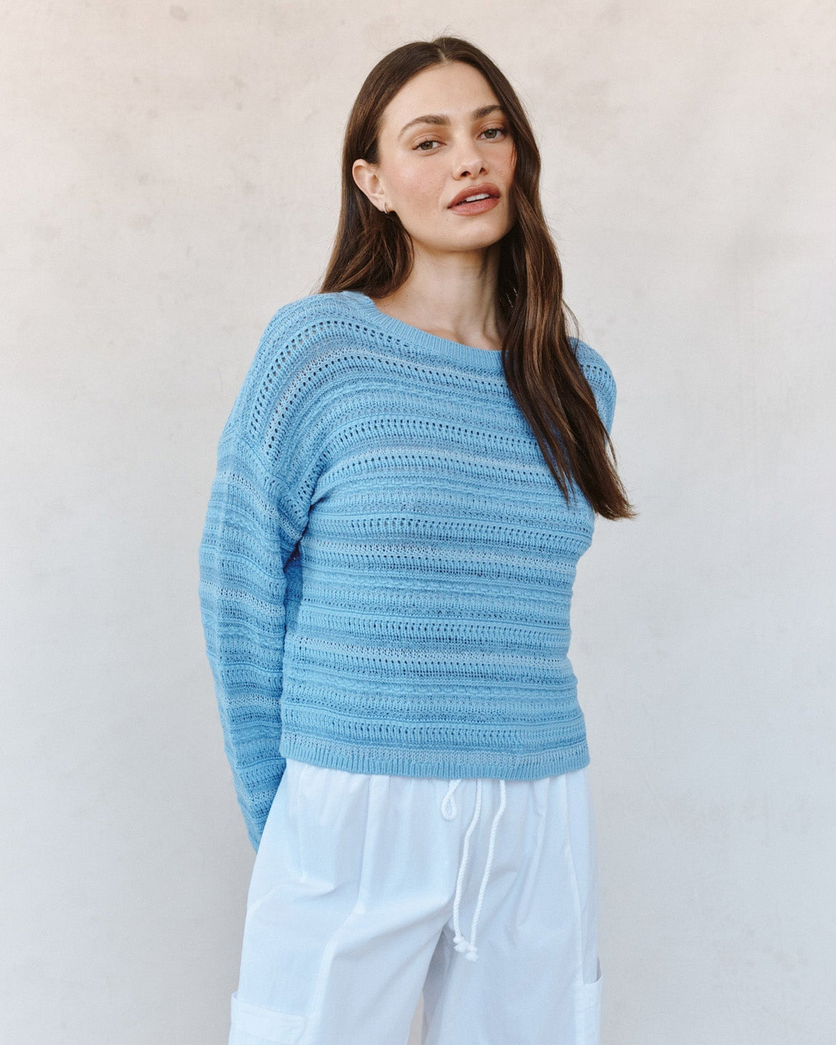 Bella Dahl Textured Crew Neck Sweater