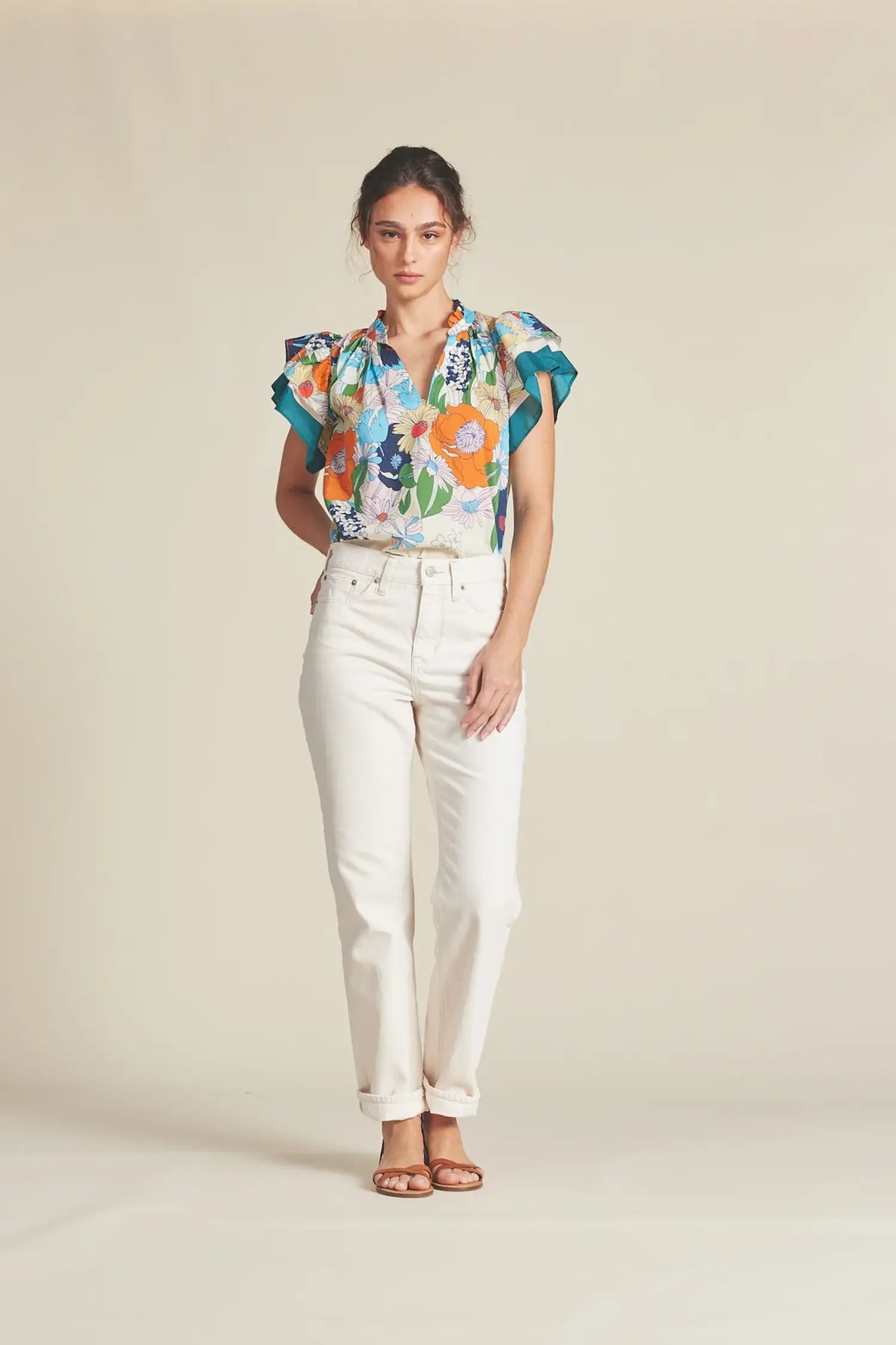 Birds of Paradis by Trovata Clover Blouse in Selva Floral