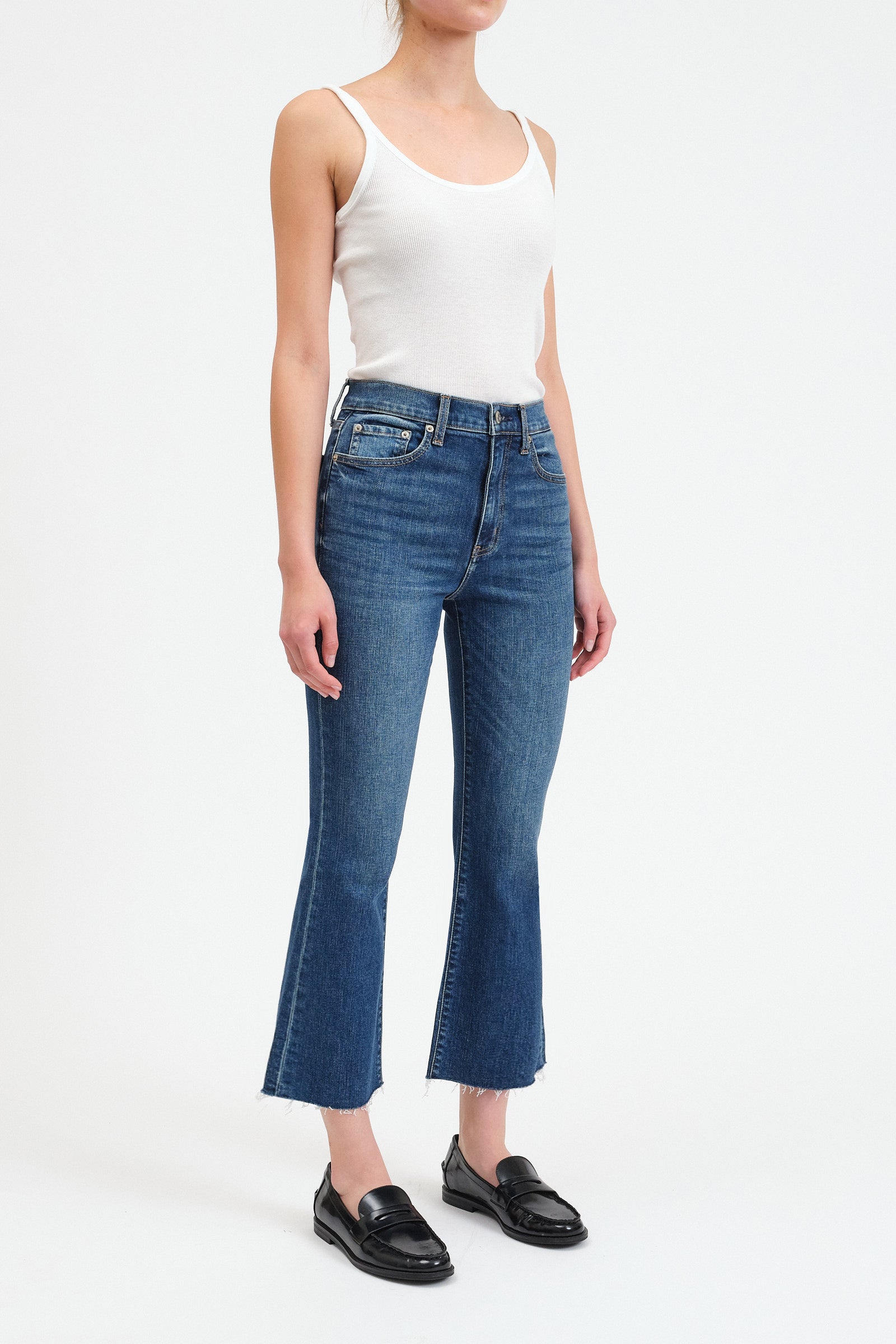 Daze Denim Shy Girl High Rise Crop Flare in Influencer