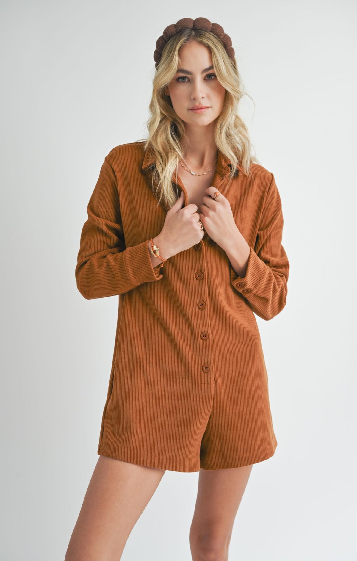 Sadie &amp; Sage Artful Stretch Corduroy Romper