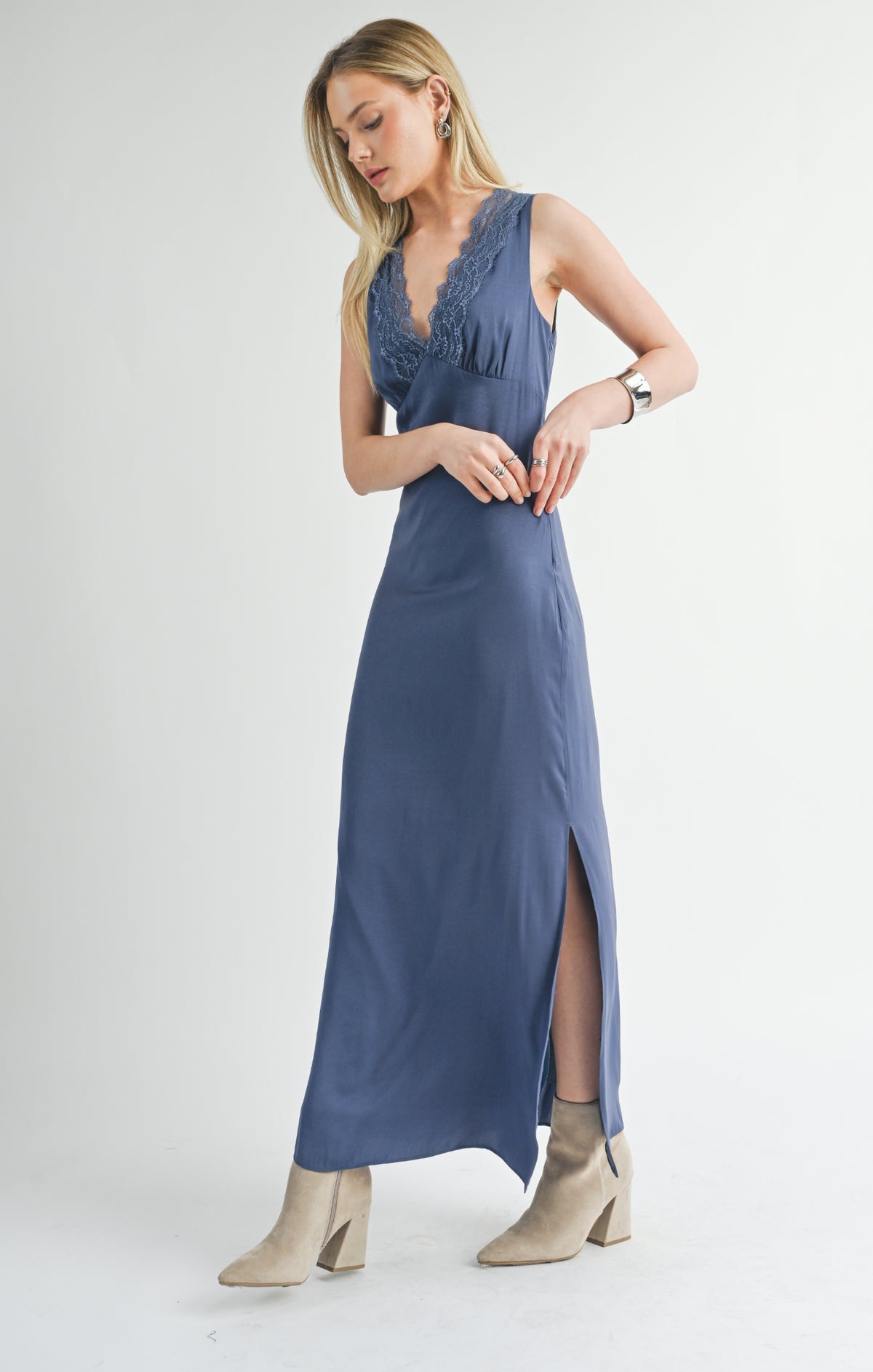 SAGE THE LABEL Write Poetry Lace Contrast Maxi Dress