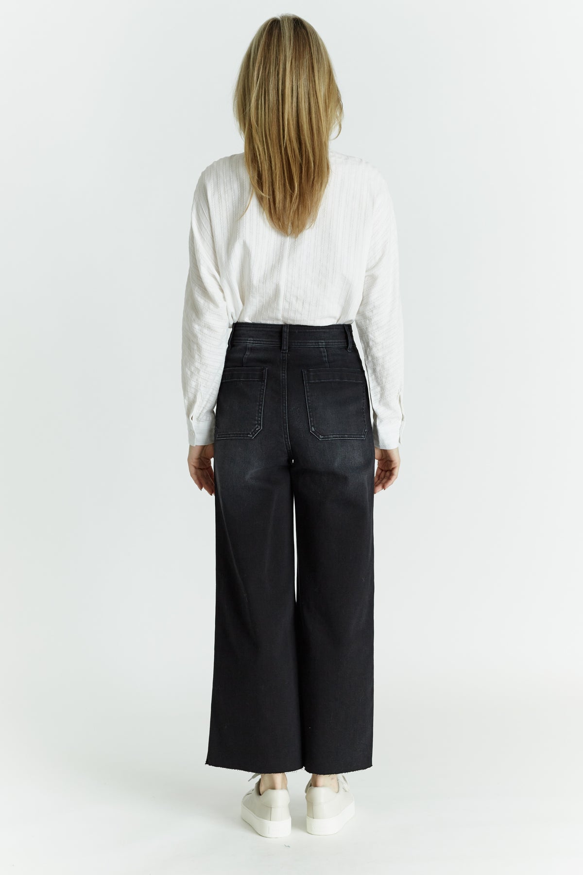 OAT High Rise Wide Leg Patch Pocket Jean