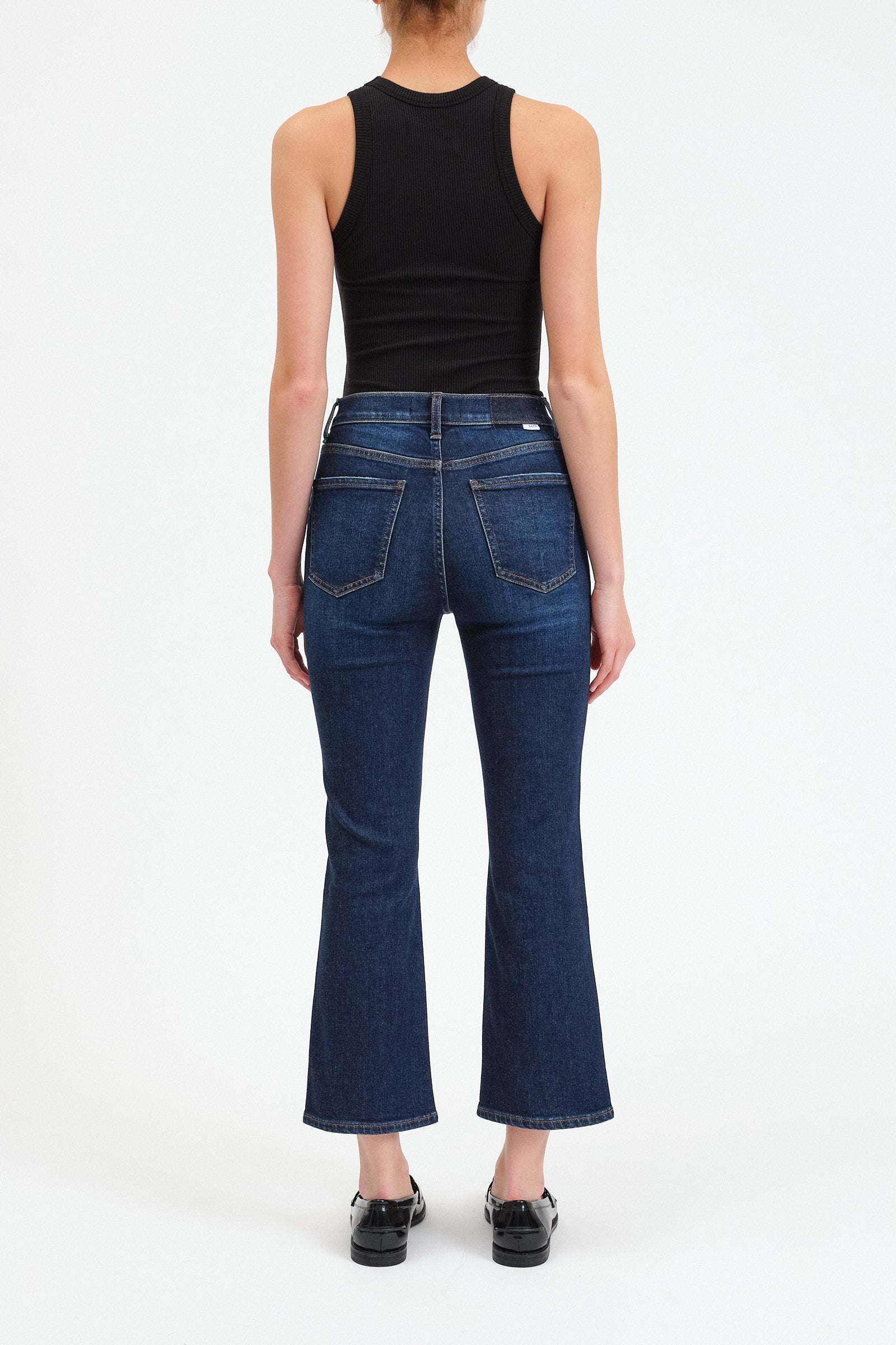 Daze Denim Shy Girl High Rise Crop Flare in Deep Kiss