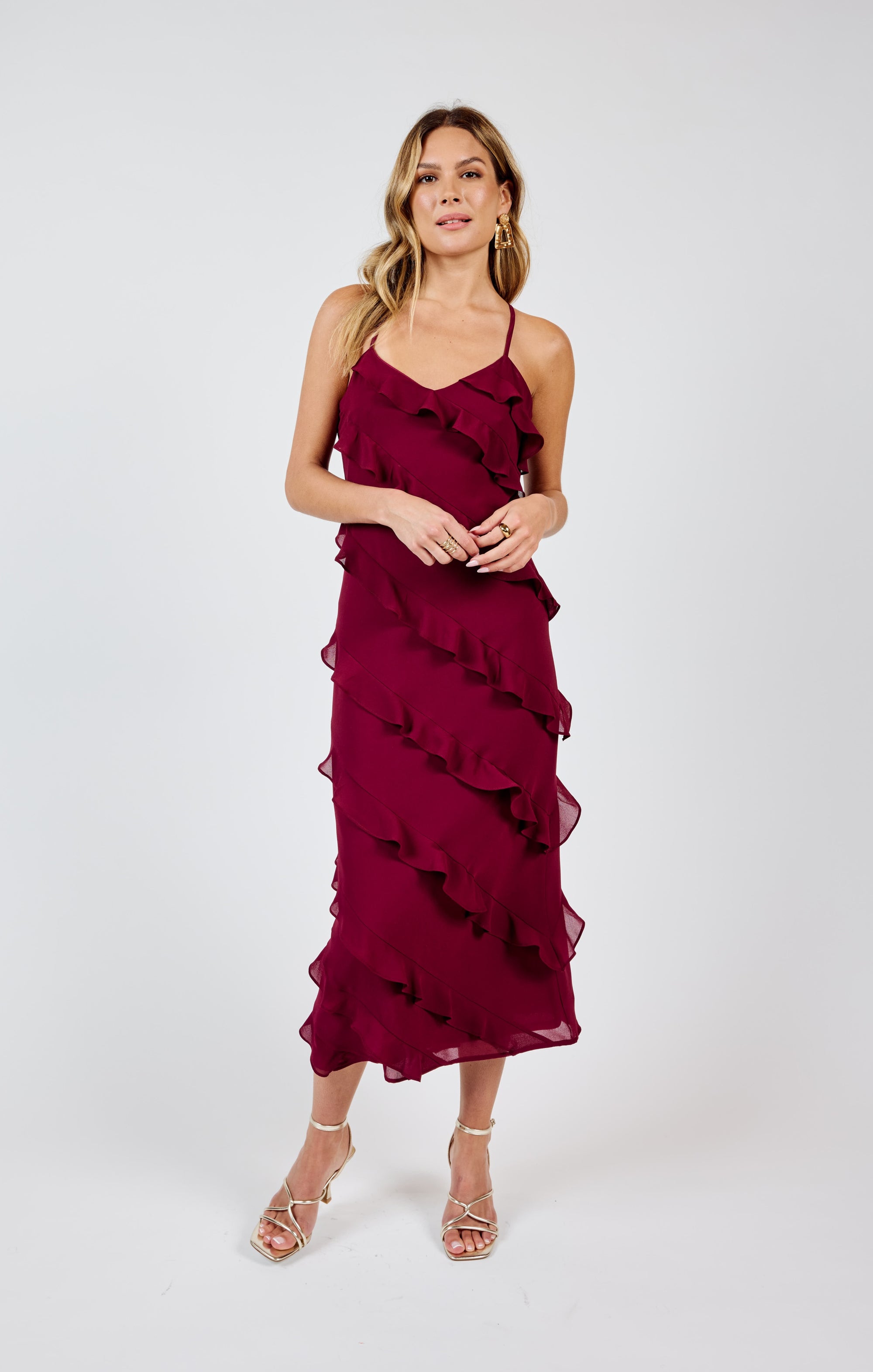 Sadie & Sage All Invited Ruffle Maxi Dress