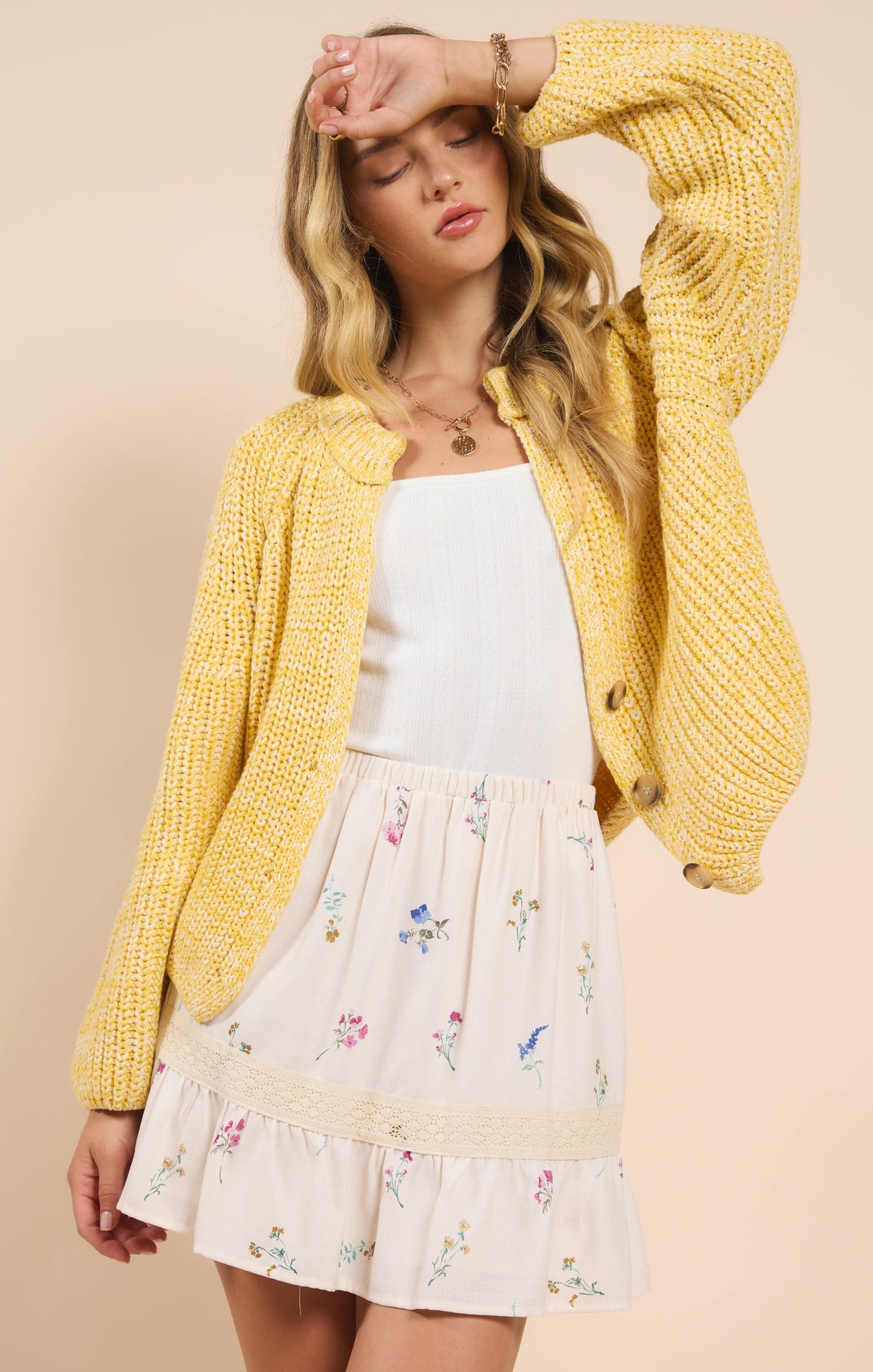 Sadie &amp; Sage Sunroof Half Buttoned Cardigan
