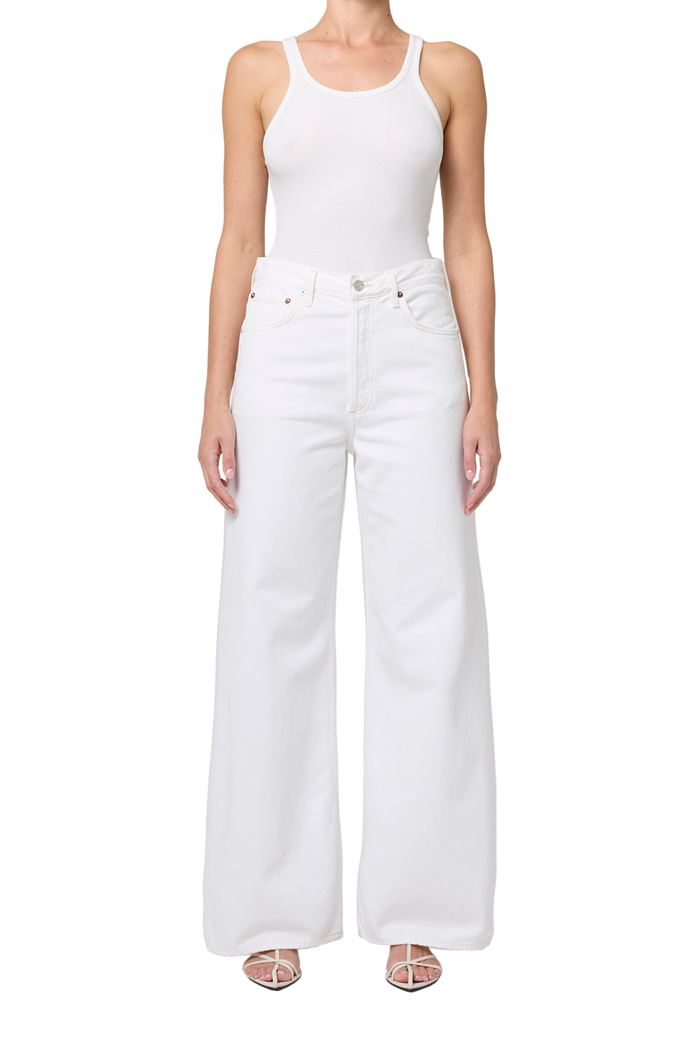 AGOLDE Dame Jean No Cuff in Milkshake