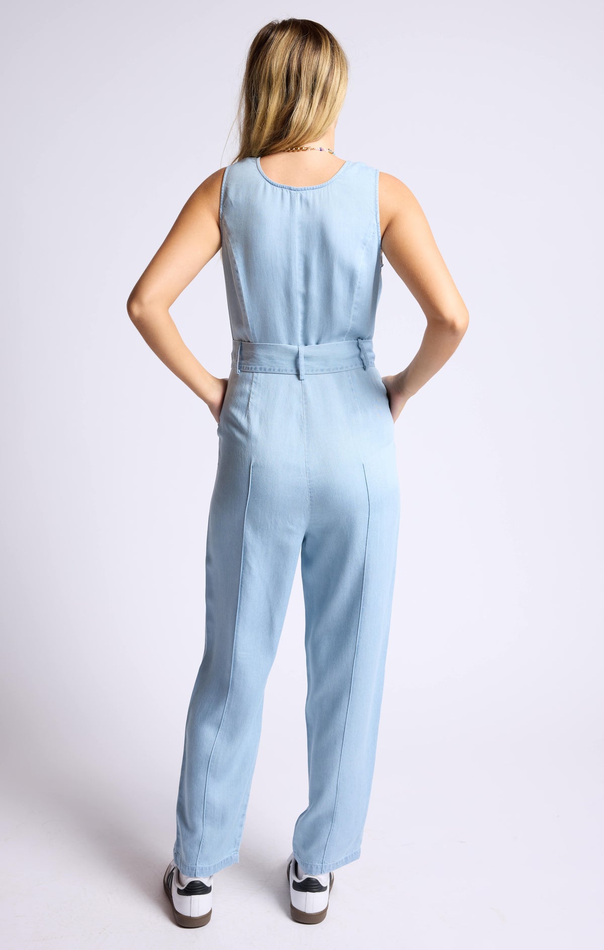 SAGE THE LABEL To Do List Seamed Belted Jumpsuit