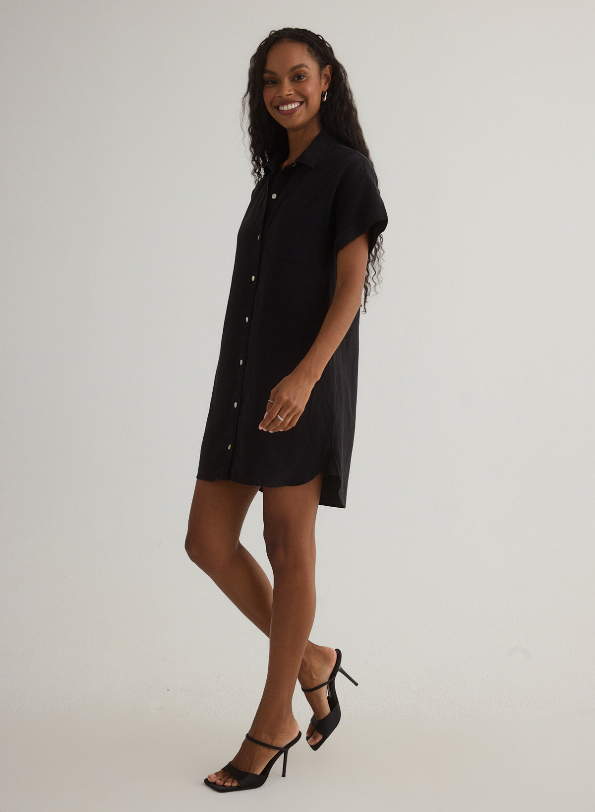 Bella Dahl Roll Sleeve Pocket Shirt Dress