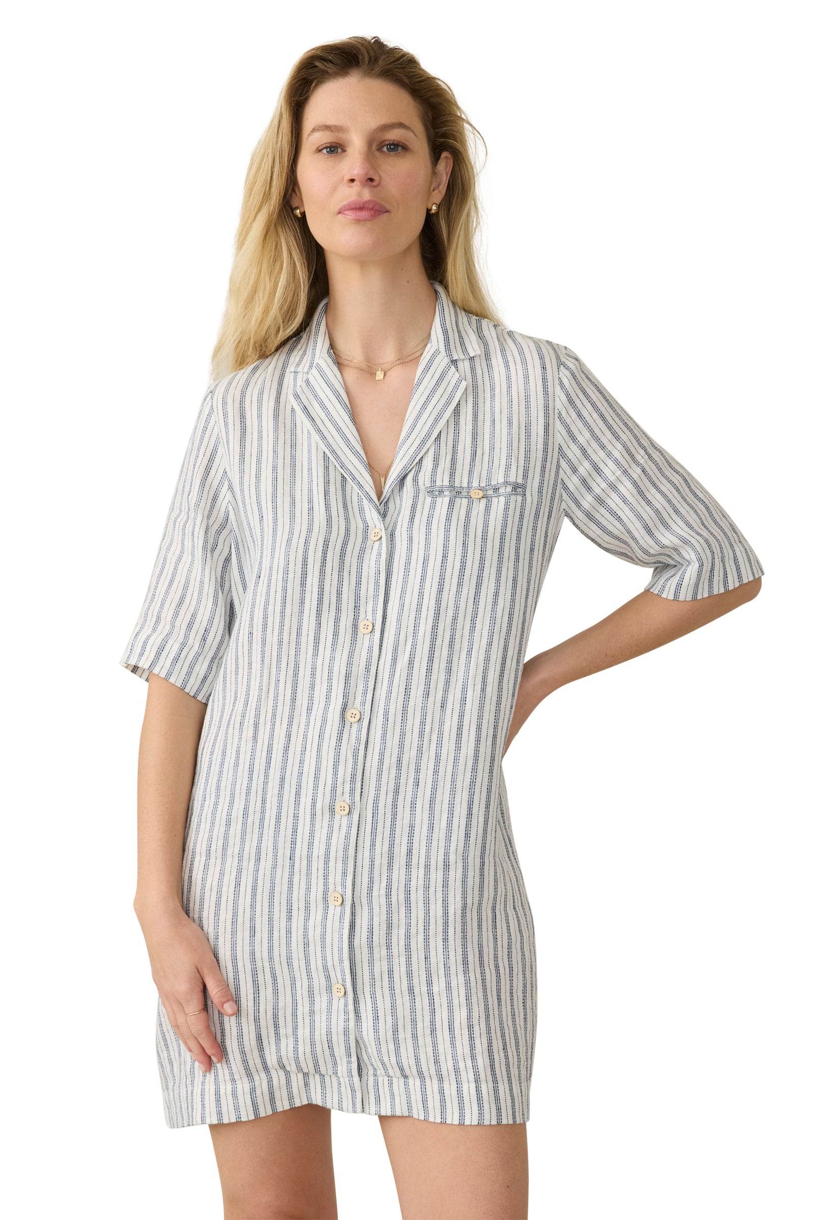 Faherty Paradise Point Dress in Oceanside Stripe