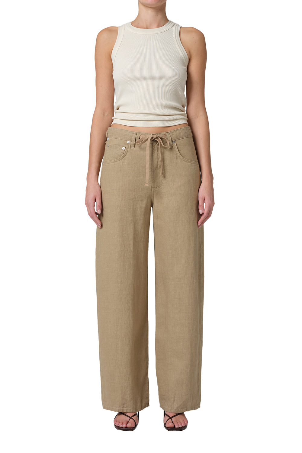 Citizens of Humanity Brynn Drawstring Trouser in Linen Gobi