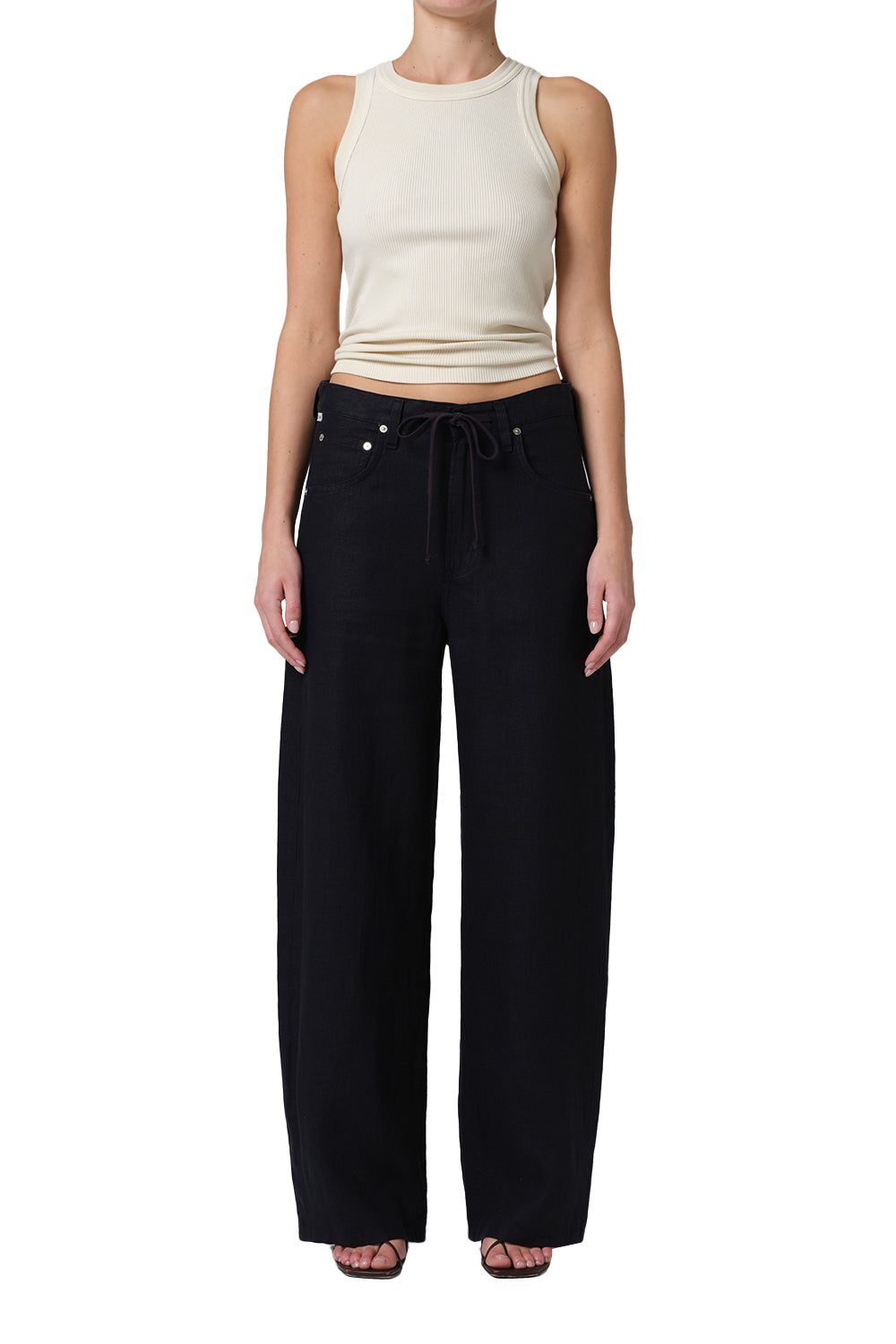 Citizens of Humanity Brynn Drawstring Trouser in Linen True Navy