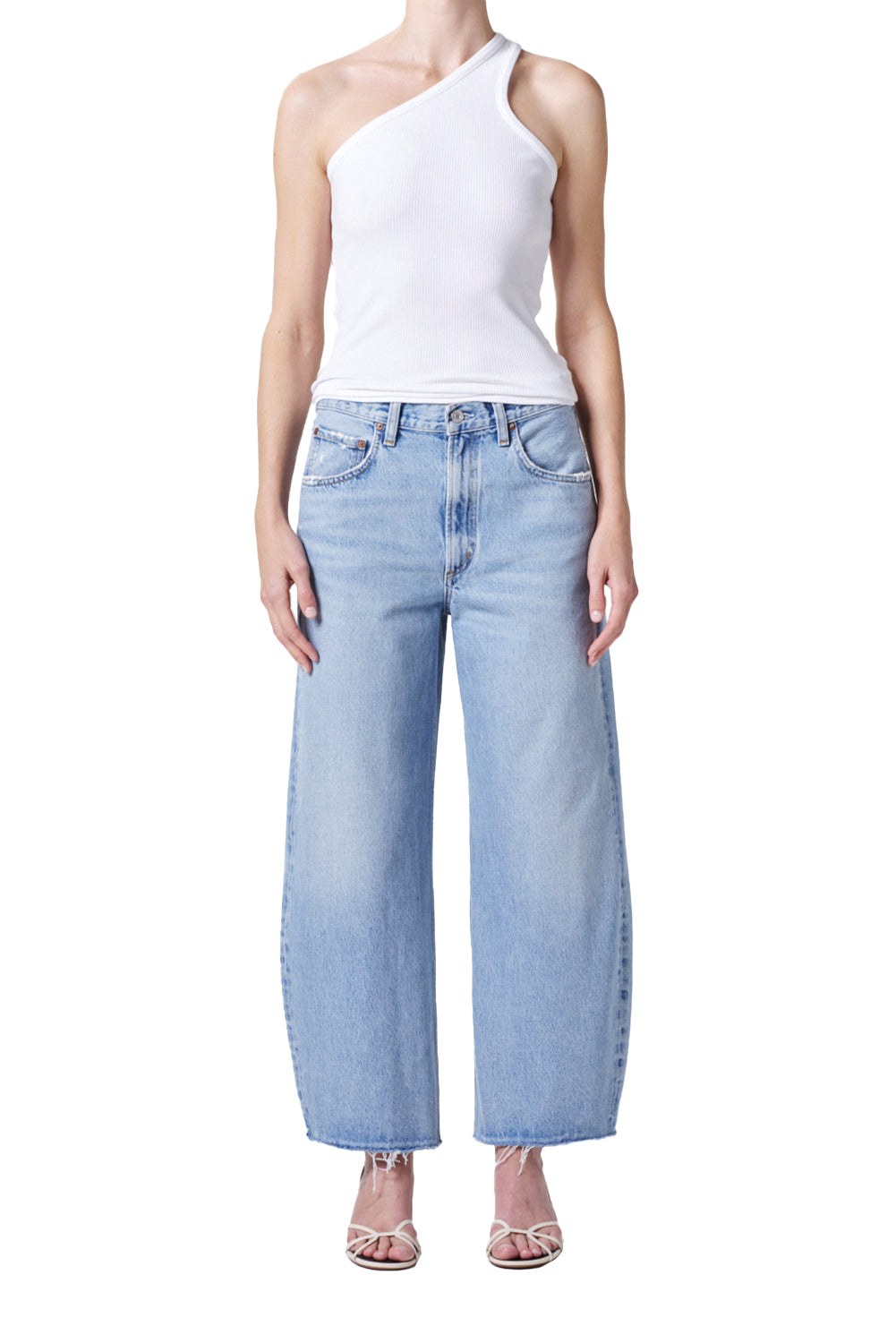 AGOLDE Low Curve Fray Jean in Force