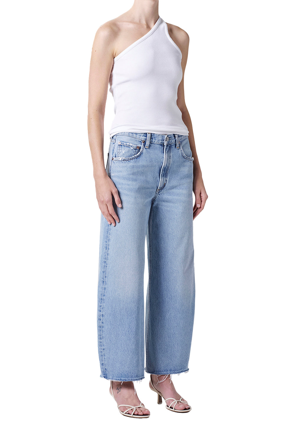 AGOLDE Low Curve Fray Jean in Force