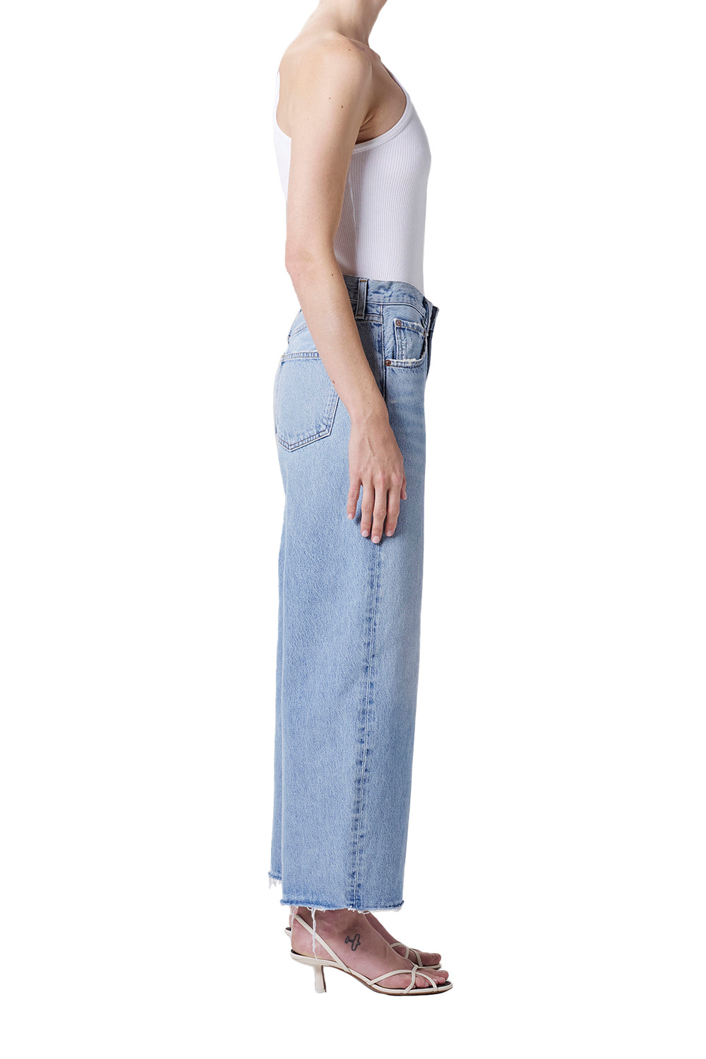 AGOLDE Low Curve Fray Jean in Force