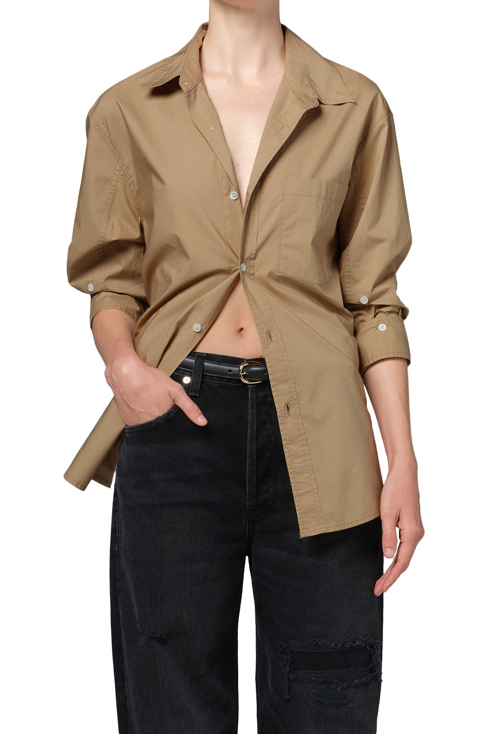 Citizens of Humanity Kayla Shirt in Khaki - Adorn