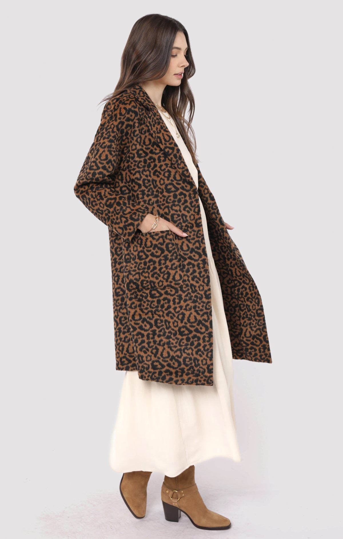 Sadie &amp; Sage Animal Instinct Leopard Coat