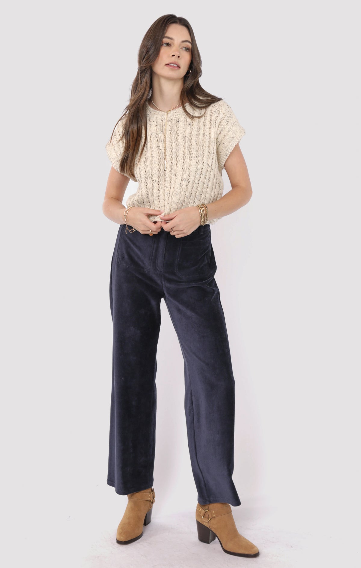 Sadie &amp; Sage Effortless Cable Knit Sweater Tank